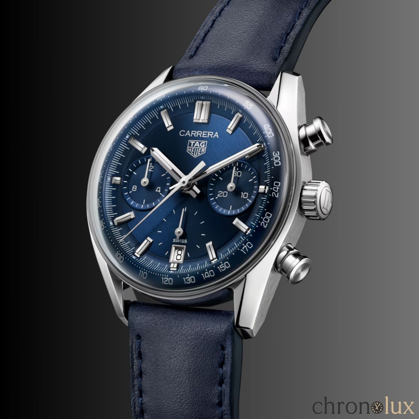 TAG HEUER CARRERA CHRONOGRAPH LEATHER - BLUE