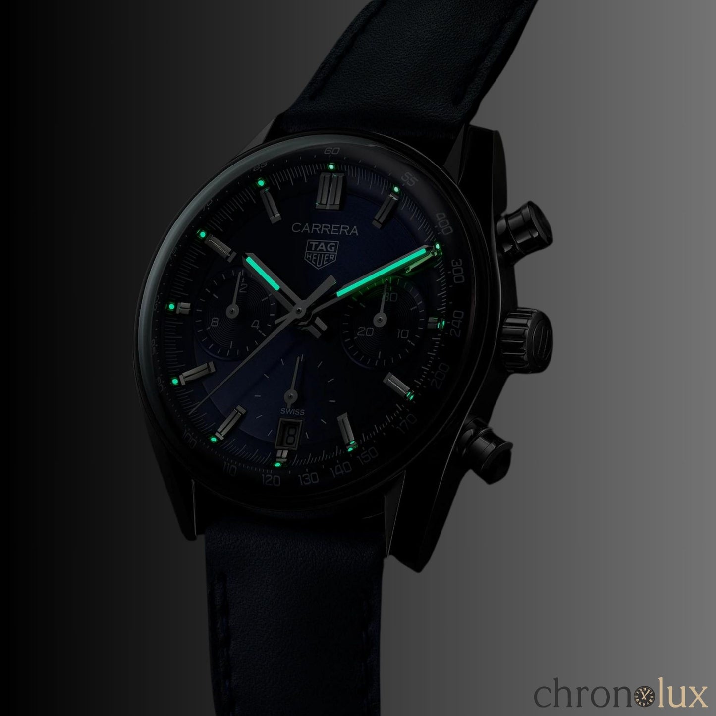 TAG HEUER CARRERA CHRONOGRAPH LEATHER - BLUE