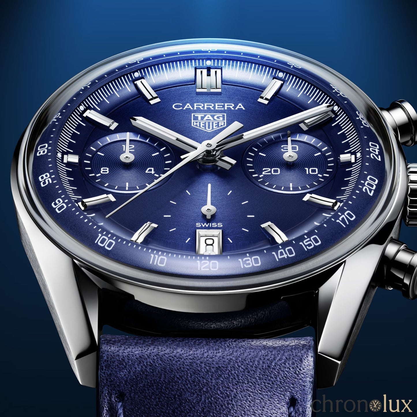 TAG HEUER CARRERA CHRONOGRAPH LEATHER - BLUE