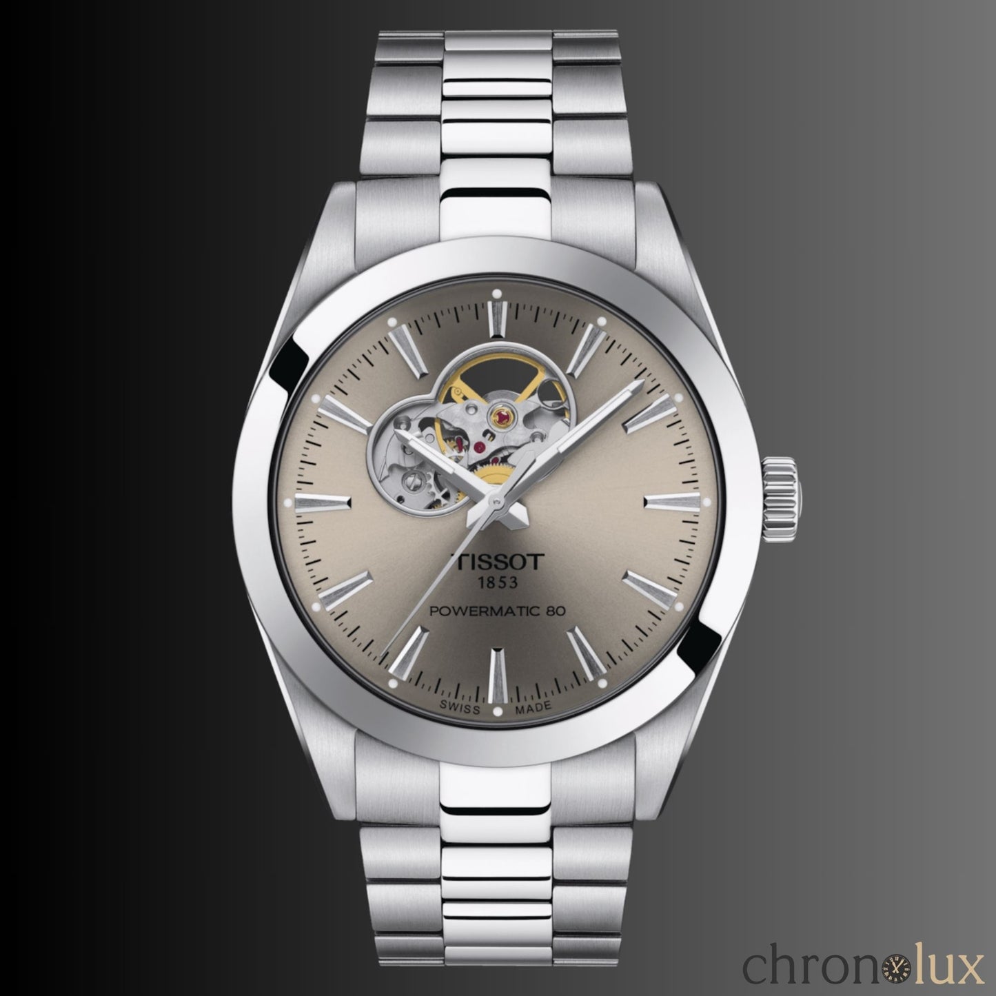 TISSOT GENTLEMAN OPEN HEART - GREY