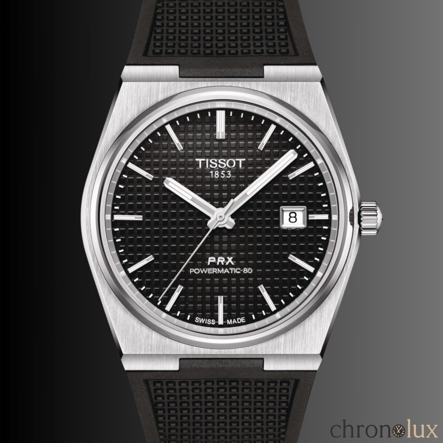 TISSOT PRX POWERMATIC RUBBER 40MM - BLACK