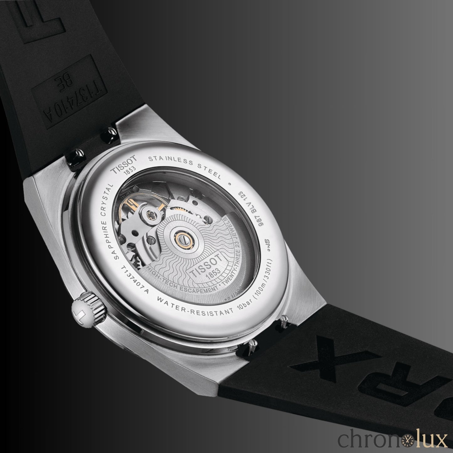 TISSOT PRX POWERMATIC RUBBER 40MM - BLACK