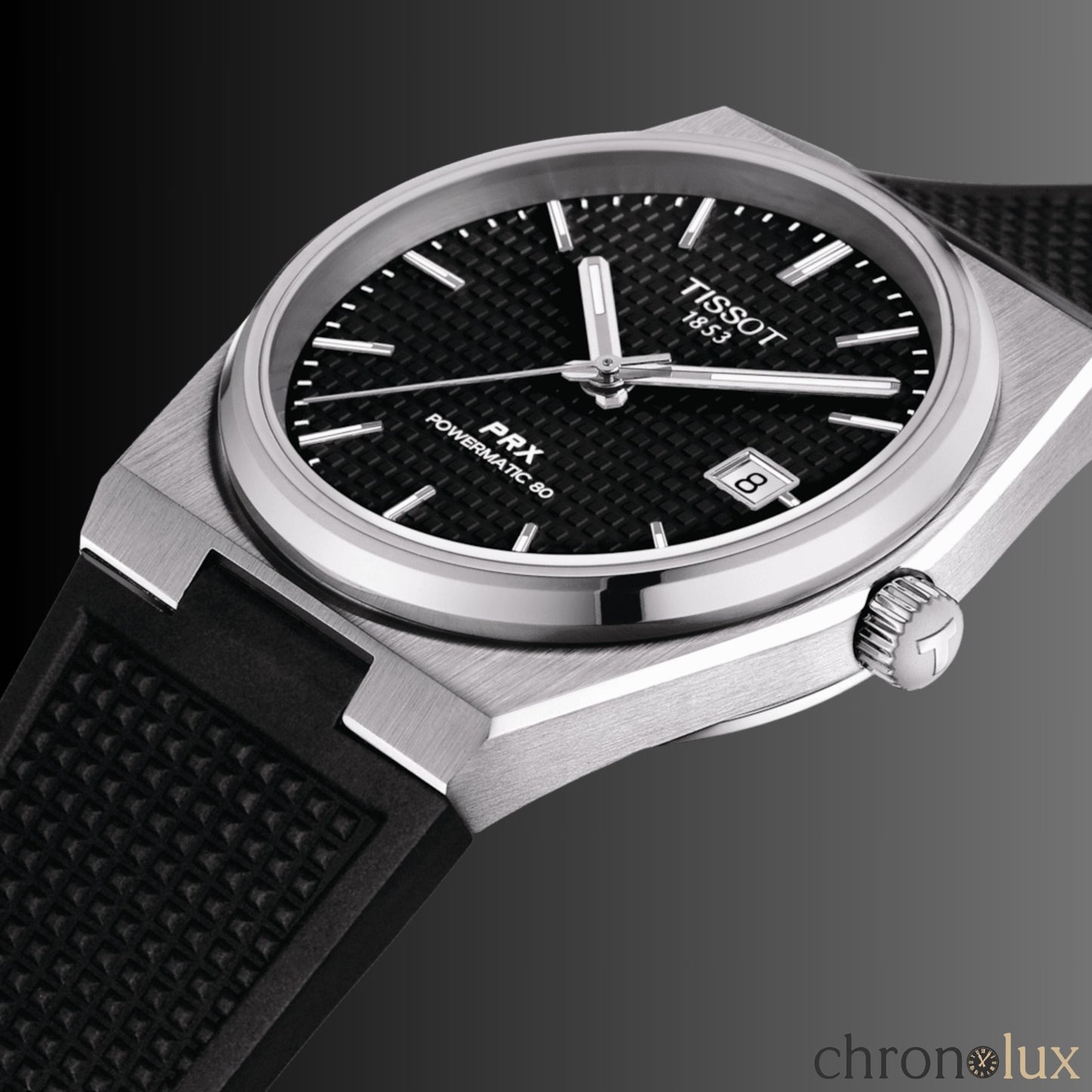 TISSOT PRX POWERMATIC RUBBER 40MM - BLACK