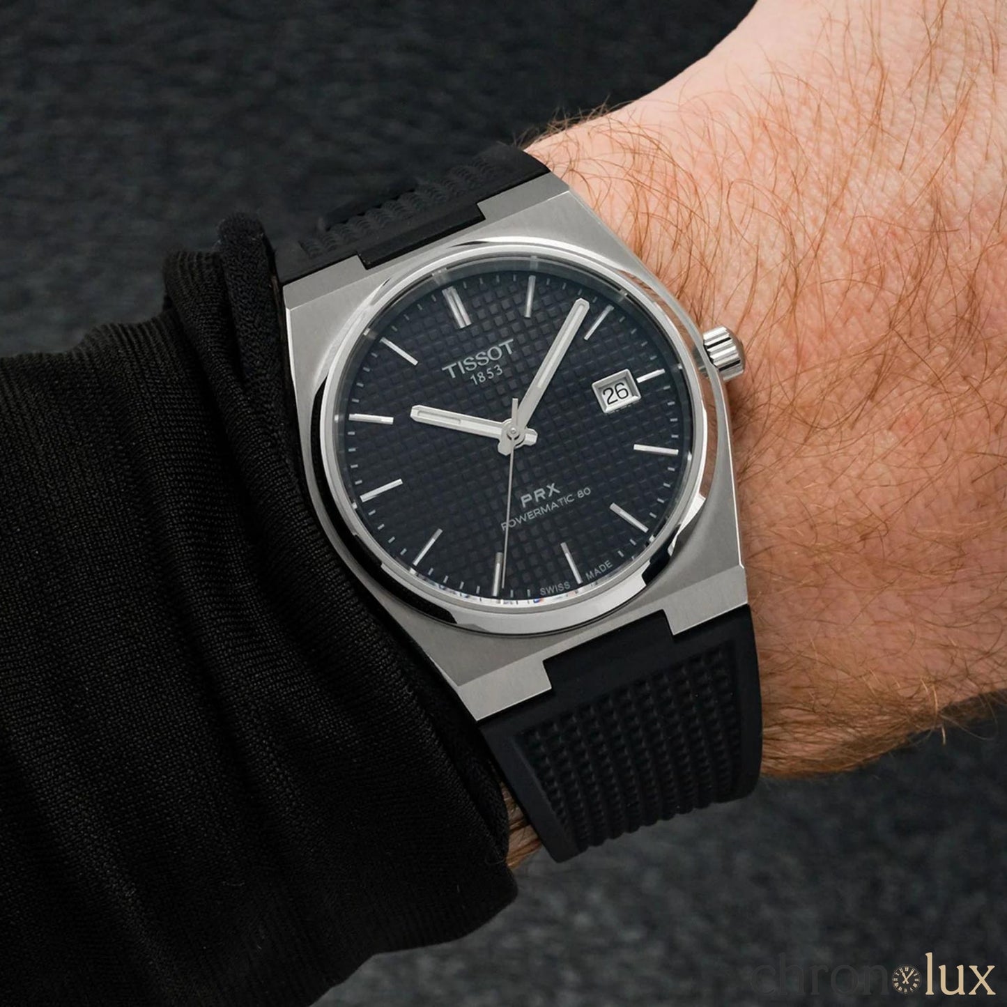 TISSOT PRX POWERMATIC RUBBER 40MM - BLACK