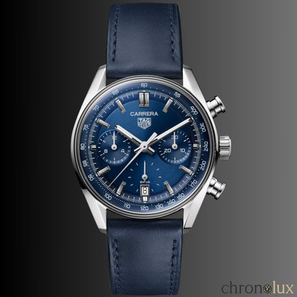 TAG HEUER CARRERA CHRONOGRAPH LEATHER - BLUE
